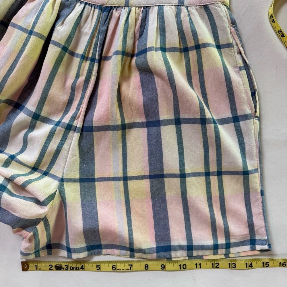 NWT Plaid Sleeveless Lined True Craft Romper with Pockets (M) - Picture 14 of 17
